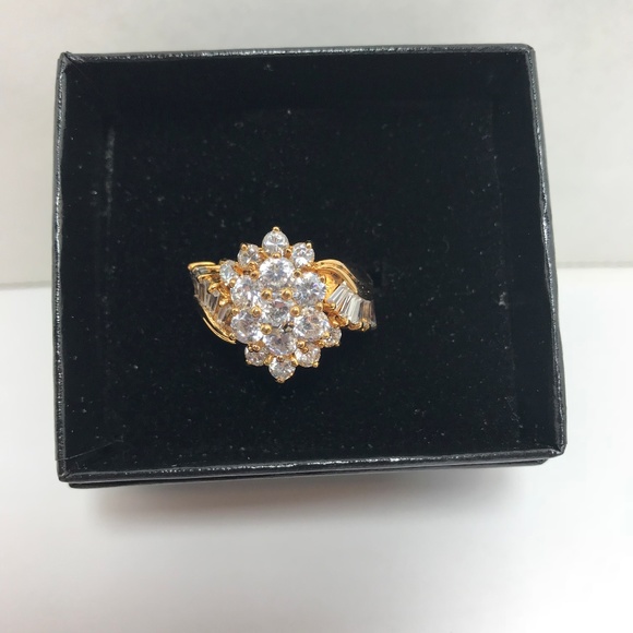 HSN Absolute Jewelry Hsn Absolute Cubic Zirconia Sterling Cocktail Ring Poshmark